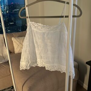 Fun summer blouse. Lace accents. BB Dakota